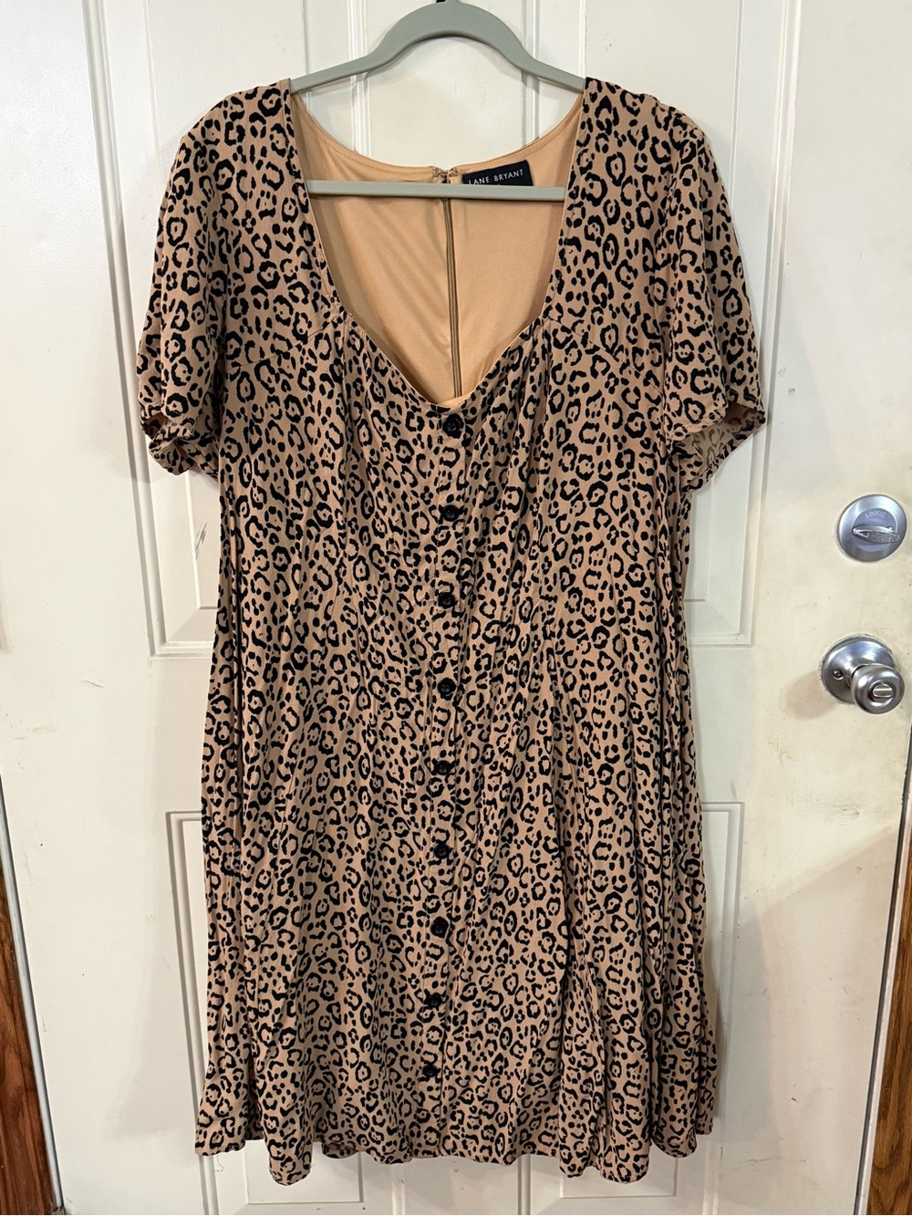 Lane Bryant Tan and Black Leopard Print Mini Dress